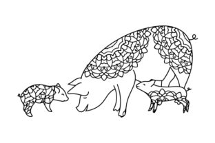 Mom and Baby Pigs: A Charming Embroidery Design for Heartfelt Projects