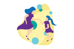 Mom Dancing with Daughter Abstract Style Review