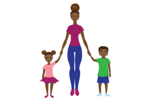 Mom with Two Kids: A Thoughtful Embroidery Design for Real Projects